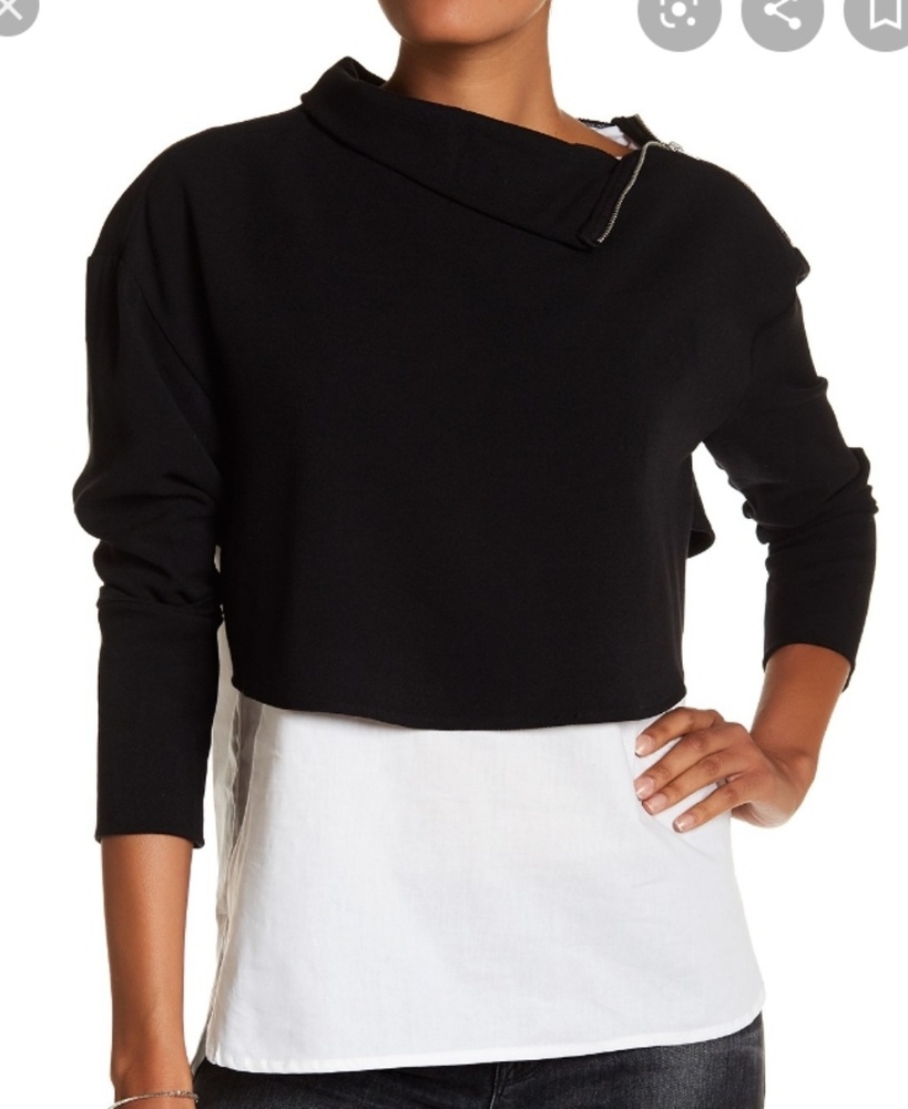 😁Nordstrom black/white sweater with side zipper